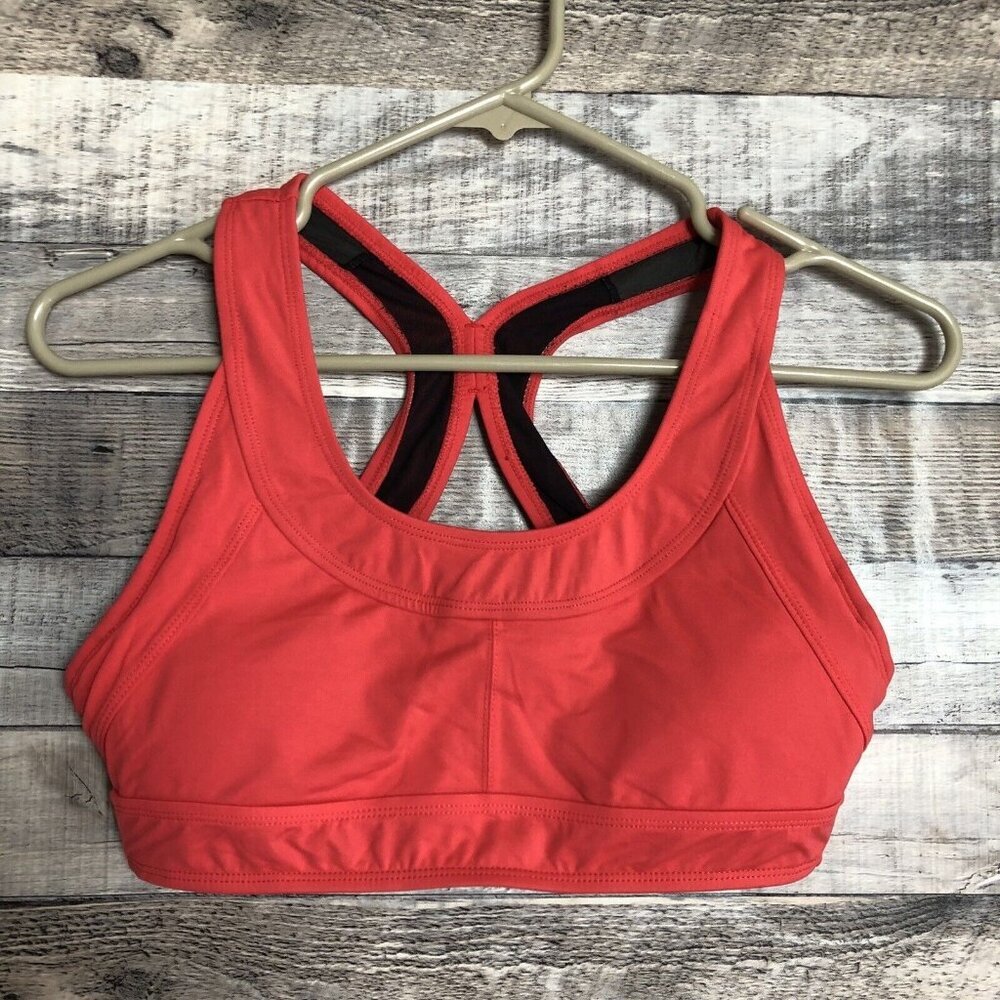Athleta Ultimate Sports Bra Womens X- Small Orange/Red Workout Running Racerback